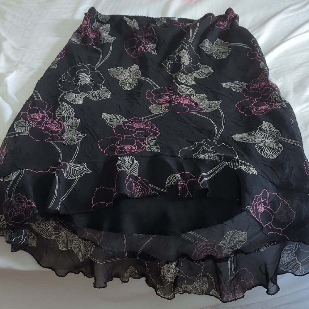 Floral Black and Pink Women's Skirt